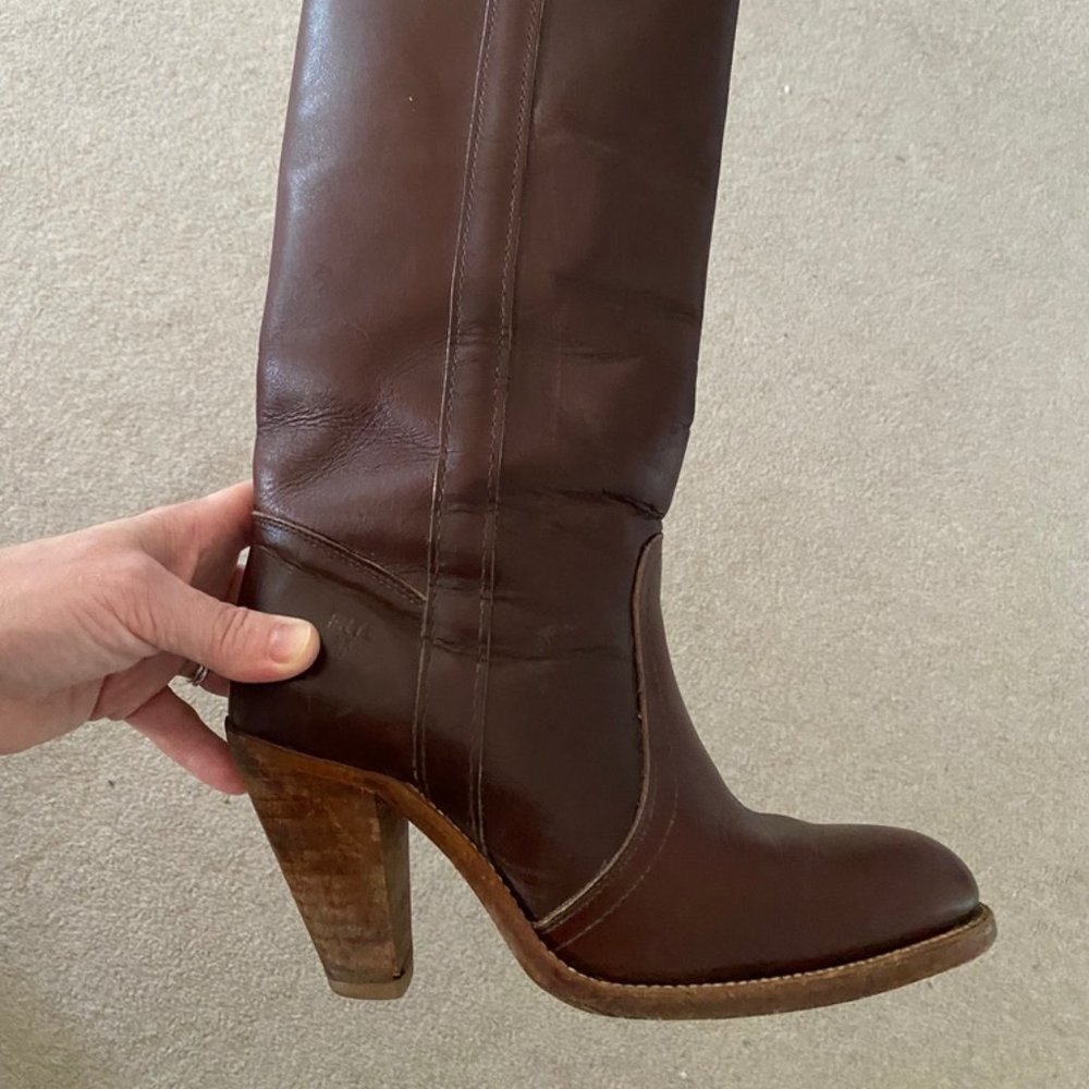 Frye Leather Boots Cognac Size 7.5